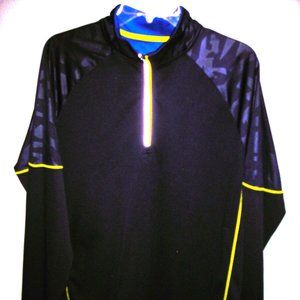 Men's long sleeve SHIRT by FREE COUNTRY in navy w/yellow accents, Sz. XL